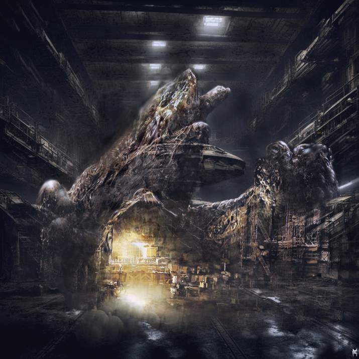 the derelict ship in neill blomkamp's alien 5
